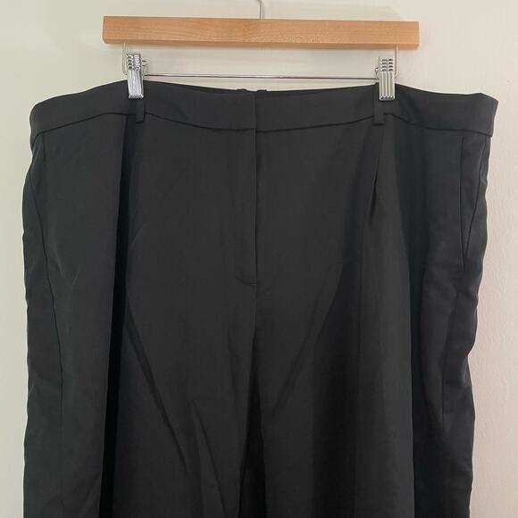 J. Crew Factory Wide Leg pleated twill trouser pant 20T 100% Tencel Black NWT - Picture 5 of 10